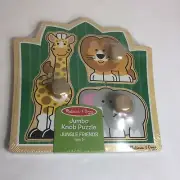 Jungle Friends Safari Jumbo Knob Jigsaw Puzzle 3 Piece Melissa & Doug NEW