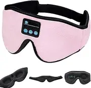 ePalZoneXP Wireless Bluetooth 5.2 Sleep Mask Sleep Headphones Eye Mask Bluetooth Headphones, 3D Eye Mask for Sleeping Music Sleeping Headphones for Side Sleepers Music Headphones Earphones AU (Pink)