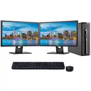 HP 800 G1 SFF Gaming Desktop i7-4770 8GB RAM SSD+500GB 2GB GT1030 + Dual 24" Monitor | Refurbished - Refurbished Grade A