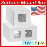Keystone Jack Surface Mount 1 2 Ports Single Dual Hole Wall Box For Cat5e Cat6