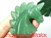 1pc 2" Natural Carved Aventurine Unicorn Skull Quartz Crystal Gem Reiki Healing