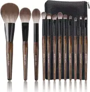 Natural Goat Hair Makeup Brush Set with Case, Natural Makeup Brushes, Natural Br