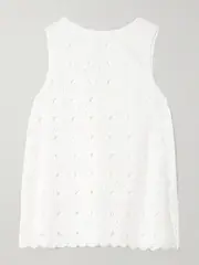 [Miguelina] Miguelina - Tula Reversible Scalloped Broderie Anglaise Cotton Top - White - small small White