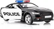 BDTCTK 1/36 Scale Ford Mustang GT Police Car Model Zinc Alloy Die-Cast Pull Back Vehicles Kid Toys for Boy Girl Gift (Black)