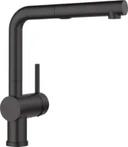 Blanco 526374-D Linus Solid Brass Pull-Out Kitchen Faucet in COAL BLACK, New!