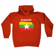 Myanmar Country Flag Nationality - Kids Children Hoodie