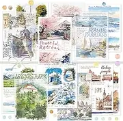 Decoupage Paper for Scrapbooking with Natural Scenery Prints in Watercolor Style Travel Theme Collage Paper Decorative Paper Wall Ornament for Journal Card Making Arts and Crafts (Scenery)