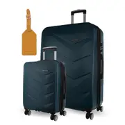 Pierre Cardin Hard Shell Large and Cabin 2-Piece Set Luggage Tag - Teal
