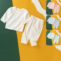 在飛比找ETMall東森購物網優惠-兒童夏季超薄純棉長袖空調服睡衣