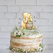 Winnie Cake Topper with Bee Acrylic Pooh Baby Shower Cake Toppers Welcome Baby Cake Toppers Classic Winnie Birthday Party Supplies