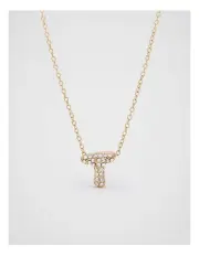 [Seed Heritage] Initial Jewel Bubble Necklace - T