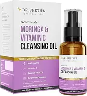 Dr. Sheth's Moringa, Vitamin C & E Face Cleansing Oil (Vegan) For Pore Cleansing And Radiant Skin, 50ml