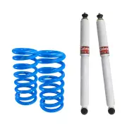 2 Rear Raised HD Gabriel Ultra LT Shocks + Lovells Springs for Pajero NT NW