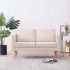 2-Seater Fabric Sofa Home Office Couch Decor Furniture Thickly Padded Cushions