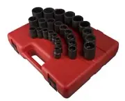 Sunex Tool 2826 26 Pc 1/2" Dr 12 Pt Metric Socket Set