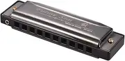 Key of C Diatonic Harmonica Mouthorgan with ABS Reeds Mirror Surface Design 10 Holes Blues Harmonica Perfect for Beginners Professional Students Black Transparent