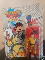 BIONIC SIX BUNJI DIECAST ON CARD 1986 LJN TOYS Unpunched