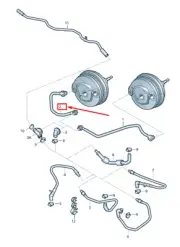 AUDI A4 B8 Brake Vacuum Pipe With Non-Return Valve RHD 8K2611931Q NEW GENUINE