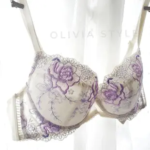 ＊Olivia＊//70D*32D/80B*36B//白色// 18-eighteen 精品 華麗薔薇刺繡胸罩 內衣