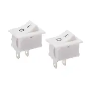 Mini Boat Rocker Switch White Toggle Switch ON/OFF AC 250V/6A 125V/10A 2Pack