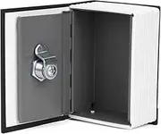 EVTSCAN Stainless Steel Safety Box, Mini Simulation Book Safe Storage Box Money Cash Jewelry Security Lock Case with Keys