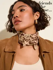 Friends Like These Leopard Print Satin Printed Multiway Head Scarf (H42142) | $42