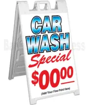 Signicade A-Frame Sign Sidewalk Sandwich Pavement Sign - CAR WASH SPECIAL custom