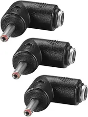 uxcell DC Power Connector 90 Degree Right Angle 5.5mm x 2.1mm Female to 3.5mm x 1.35mm Male Coupler Adapter Converter 3Pcs