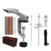 Fixed-Angle Kitchen Knife Sharpener Professional Sharpening System 4 Stones