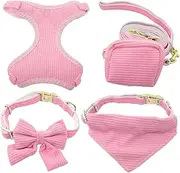 BESPORTBLE 1Set Small Dog Harness Set Multi Functional Pet Vest with Leash Bandana and Poop Bag Holder Comfortable Lightweight Design for for Decorative Puppy Harness