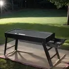 Stainless Steel Mesh Outdoor BBQ Grill Foldable Portable Camping Grill Black