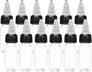 uxcell 12Pcs 0.6oz/20ml Squeeze Bottles, Clear Dispensing Bottles with Twist Cap Lids, Plastic Squirt Bottle for Ketchup, Mustard,and Crafts