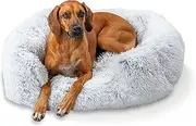 Best Friends by Sheri Soothe & Snooze Lounge Shag Rectangular Dog Bed, Washable, Frost, Large 36" x 27"