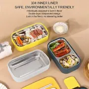 (White)Lunch Food Container 304 Stainless Steel Insulated Leakproof