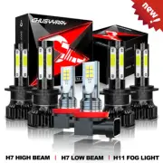 For BMW X1 2012-2018 6x Combo LED Headlight high low Fog Light Bulbs (for: Smart)