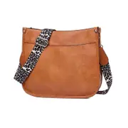 Nevenka Vegan Leather Large Crossbody Bags for Women with Adjustable Straps-Brown