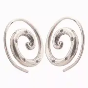 Thai Karen hill tribe earrings pure silver silver handmade