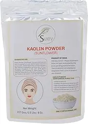 SVATV Sunflower Kaolin Powder For Face Mask Herbal skin face Powder Makeup, Bath Bomb Clay, DIY Spa Mud Mask For Facial Face & Hair, Hair, Body, Scrub & Soap, Making For Men & Women 227g