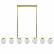 Telbix Lighting Marsten 7LT Bar Pendant - Antique Gold / Opal