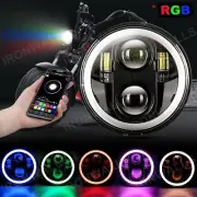 RGB 5.75" Inch LED Headlight RGB Angel Eye APP Control For Harley Motorcycle