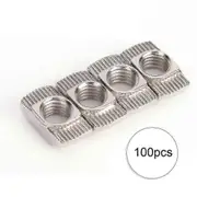 100 Pcs M8 Nickel - Plated Carbon Steel T - slot Nuts for Aluminium Profiles, Sliding Fasteners