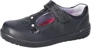 [RICOSTA] Leona 8600602-090 Black Leather Girls Rip Tape T Bar School Shoes