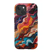 For iPhone 15 Tough Case Compatible with MagSafe Waves Of The Sun