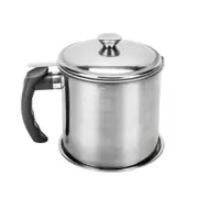 Cooking Grease Oil Strainer Pot Jug Stainless Steel Container Filter Can