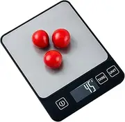 FFENDOUNIU Digital Kitchen Scale with LCD Display, 10kg/1g, New for 2025, Waterproof Tempered Glass, Digital Coffee Scale Grams and Ounces for Baking, Cooking and Meal Prep, 2*AAA Included, Black