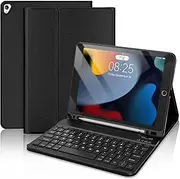 Keyboard Case for iPad 9th Generation 2021 10.2 Inch, Detachable Wireless Rechargeable Keyboard for iPad 8th/7th Gen, Slim Folio Stand Cover with Pencil Holder for iPad Pro 10.5" / iPad Air 3rd Gen