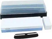 LOUJIN Sharpening Stone Set 1000/6000 2 Side Whetstone Sharpener Wet Stone Sharpening Kit with Non Slip Base Flattening Stone Kitchen Waterstone Hard Plastic Box