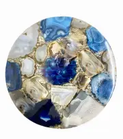 Natural Multi Agate Stone Side Coffee Table Tops Restaurant Outdoor Home Decor