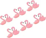 HAWILLOSCH 12pcs Adorable Flamingo Cake Decor Micro Landscape Ornaments Closed Wings Opening Wings for Parties Home Car Decoration Eye Catching Table Desk Accents