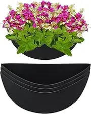 3PCS 16 Inch Half Round Planter Liner Fabric - Half Circle Flower Basket Replacement Felt Liner - Coconut Liner Alternative for Wall Hanging Basket Planter
